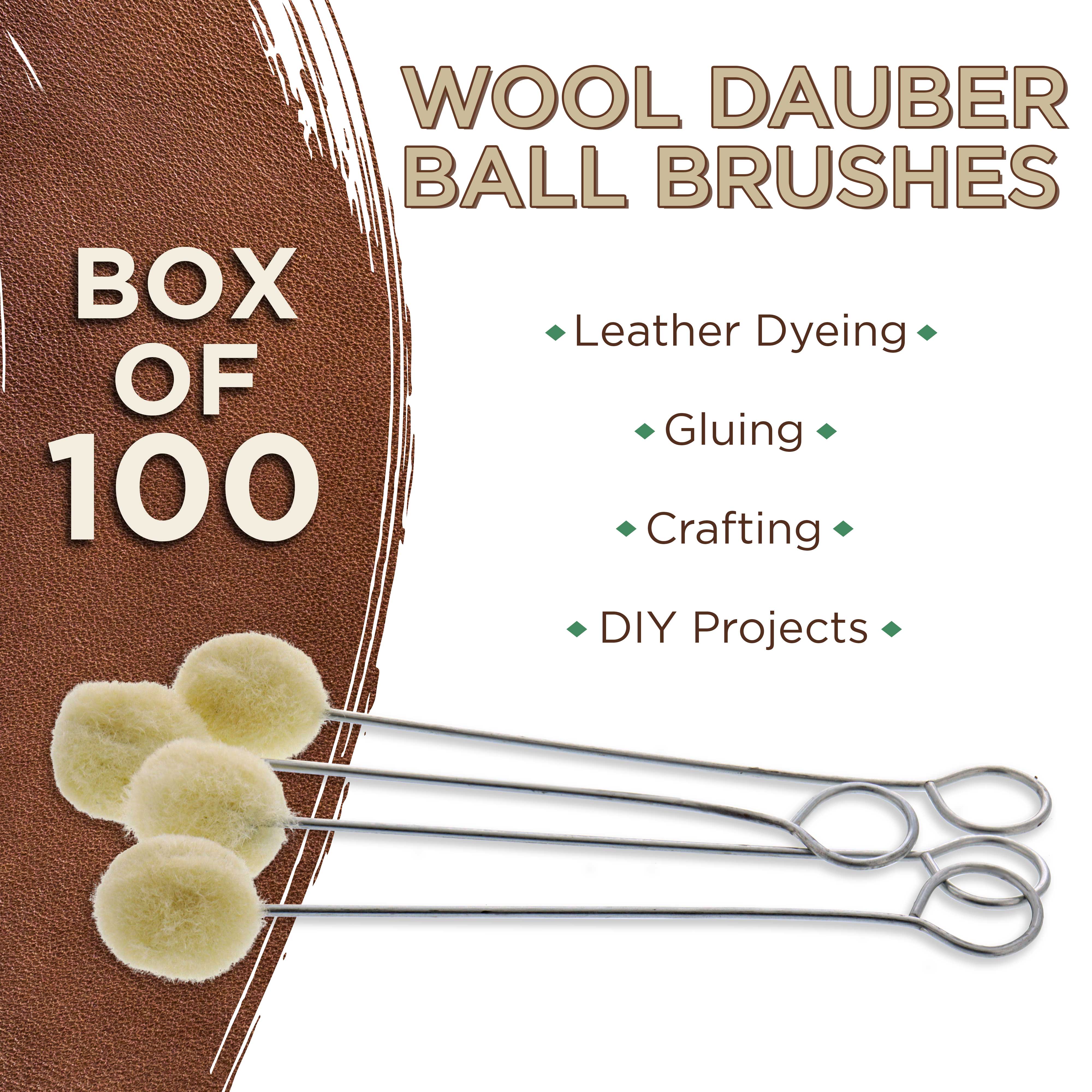 U.S. Art Supply - Wool Daubers Ball Brush (Pack of 100) - Applicator Tool  for Leather Dye, Dying, Staining, Crafting, DIY Crafts Projects, Gluing,  Contact Cement, Shoe Shine Polish - Daub, Swab, Wipe 